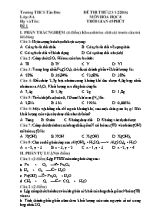 Đề thi thử năm 2016 môn Hóa học 8 - Trường THCS Tân Đức